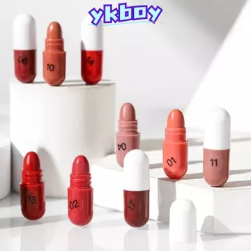 Bộ Son Môi Viên YKBOY 18 Viên, Son Môi Nhung Mờ Mềm Mại, Son Môi Mờ, Bóng Họa Tiết Không Dính Lâu Trôi Cho