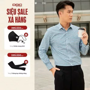 Áo Sơ Mi Dài Tay Nam DGC Dáng suông Regular, Vải Thoáng Mát Thấm Hút Mồ Hôi Tốt - SASDBB22M
