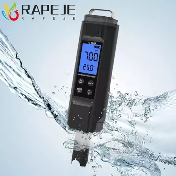 Bút thử nước gia đình RAPEJE, Máy đo chất lượng nước hiển thị kỹ thuật số LCD đa chức năng, Bút kiểm tra nước Máy đo PH kỹ thuật số có độ chính xác cao 5 trong 1 chống Nuôi trồng thủy sản