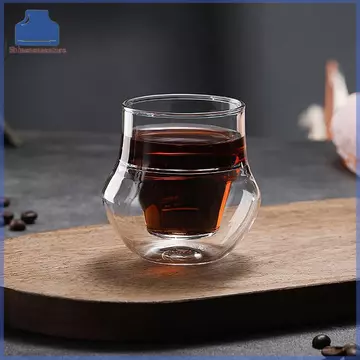 SHINE Sáng Tạo Trà Cốc Thủy Tinh Thiết Kế Tường Đôi Thủy Tinh Trong Suốt Cốc Cà Phê Nhà Hàng Cốc Thủy Tinh Tường Đôi Cốc Thủy Tinh Drinkware TH