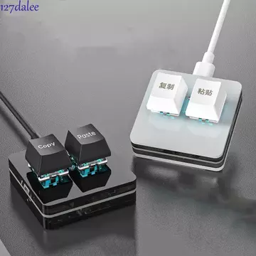 Bàn phím dán sao chép DALEE, Công tắc đỏ Acrylic Bàn phím mini 2 tùy chỉnh, Phụ kiện bàn phím Bàn phím giao diện Type-c Phím cơ 2 phím Trò chơi bàn phím mini