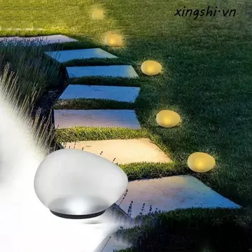 Đèn năng lượng mặt trời XINGSHI, Đèn năng lượng mặt trời LED tự động bật / tắt hình đá cuội, không dây chống nước tiết kiệm năng lượng mặt trời Đèn sỏi ngoài trời chạy bằng năng lượng mặt trời ngoài t