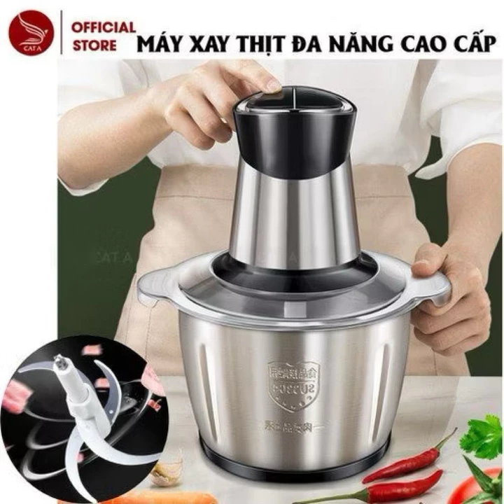 🌙🌙 Máy xay thịt mini đa năng xay tỏi ớt xay thịt, máy xay sinh tố thịt xay nước ép hoa quả dung lượng 2L
