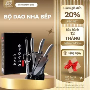 LQ- Bộ Dao Nhà Bếp Cao Cấp - Bộ Dao Nhật Bản 6 Món kèm giá đựng dao - Dụng Cụ Nhà Bếp Cao Cấp