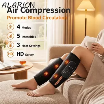 Máy mát xa chân không dây ALARION, Máy nén khí 5 chuyên sâu Máy mát xa chân nén khí, Màn hình HD 4 chế độ chuyên nghiệp với máy sưởi Máy mát xa bắp chân điện