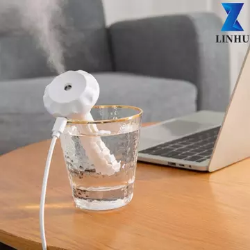Máy tạo độ ẩm LINHU, Máy tạo độ ẩm phun Mini bằng nhựa cầm tay, Máy khuếch tán dầu có thể tháo rời bằng đèn LED Máy tạo sương thơm Anion có thể điều chỉnh độ ẩm