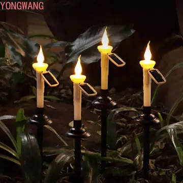 Đèn sân vườn năng lượng mặt trời YONGWANG66ZX, có giá đỡ nến nến LED Đèn nến năng lượng mặt trời, đèn năng lượng mặt trời Đèn nến năng lượng mặt trời hai mục đích không cháy Đèn nến năng lượng mặt trờ