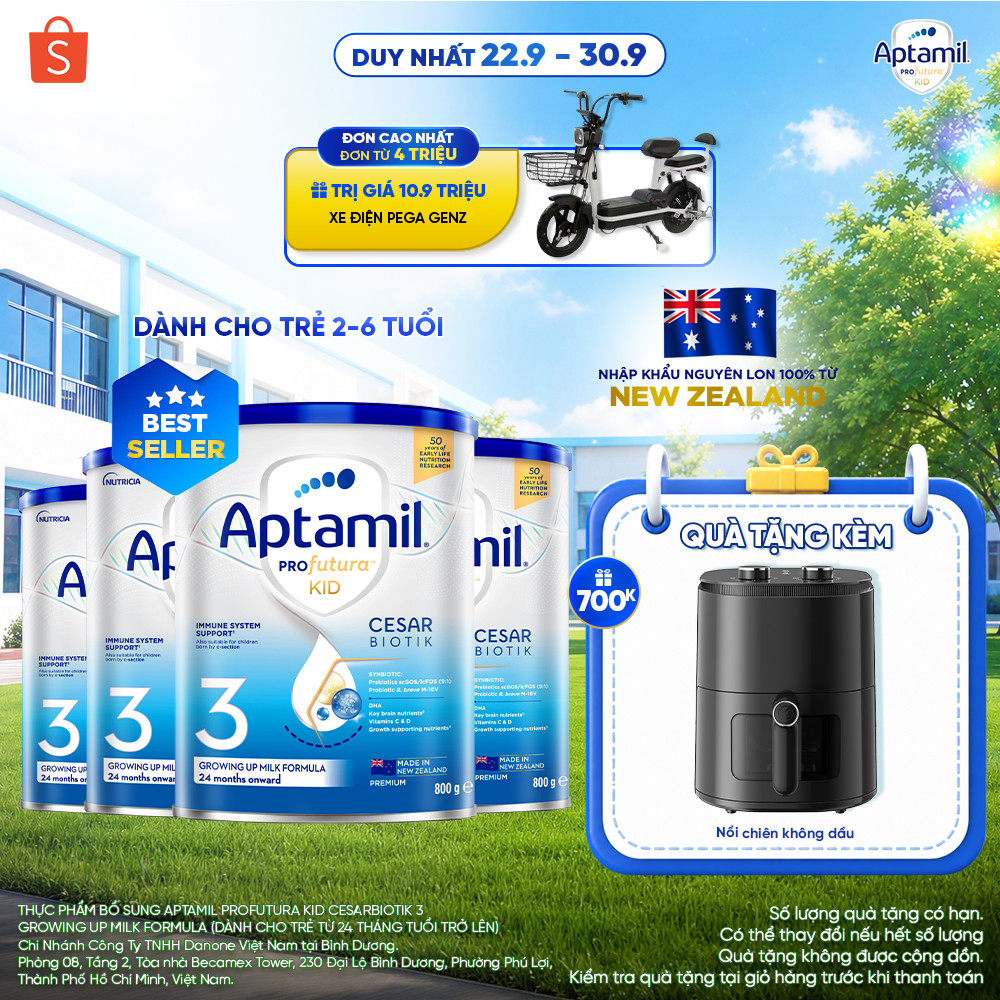 [MUA KÈM DEAL SỐC] CB4 Sữa bột Aptamil Kid Cesarbiotik New Zealand số 3 - Synbiotic đặc chế