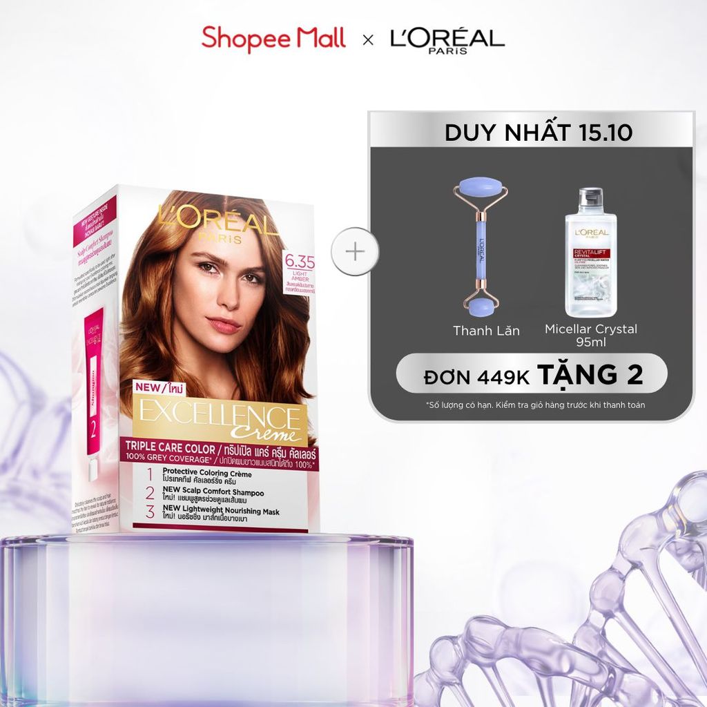 Màu nhuộm dưỡng tóc phủ bạc bảo vệ gấp 3 L'Oreal Paris Excellence Crème 172ml