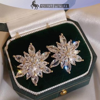 Onetimingfine Pha Lê Bông Tuyết Bông Tai Thời Trang Sáng Bóng Zircon Bông Tai Hoa Dành Cho Nữ Tính Khí Thanh Lịch Tiệc Cưới Trang Sức Quà Tặng VN