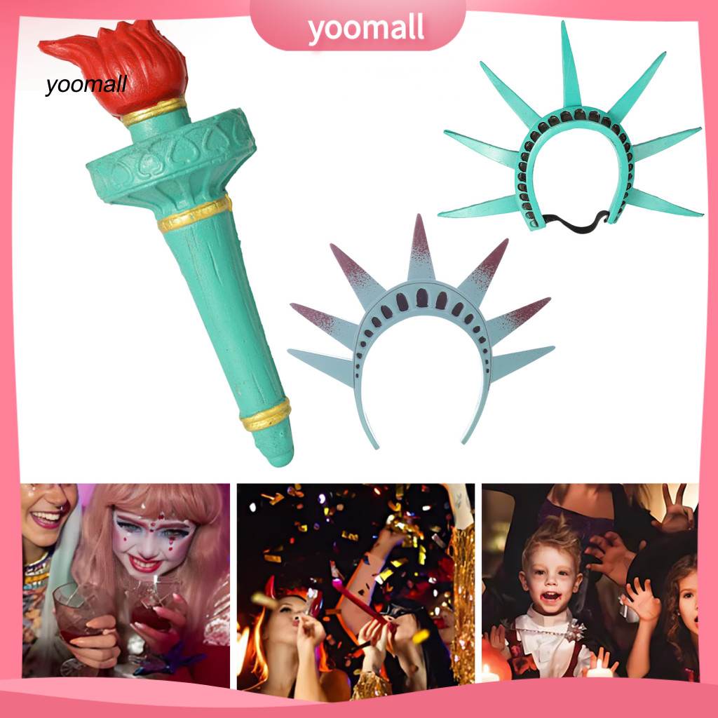 YO / Thành phố New York Phụ kiện trang phục theo chủ đề Tượng Nữ thần Tự do Cosplay Mũ đội đầu 4 tháng 7 Nữ Liberty Băng đô cho Ngày Độc lập Trang phục cosplay Đông Nam Á Người mua