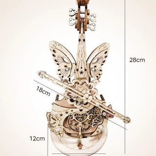 【BabyJoy】Hộp Nhạc Gỗ Lắp Ráp Đàn Violin Chuyển Động Độc Đáo,Bằng Gỗ Lắp Ráp Mô Hình Ba Chiều DIY Cello,Lắp ráp bằng tay
