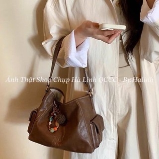 Chio2nd - Túi Chio Nâu Charm Sò Túi Hông Vintage dày dặn