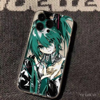 Ốp điện thoại trong suốt hai chiều Hatsune Miku Fashion Girl Style Thích hợp cho iPhone 17promax 16 15promax 14pro 13 xr 17air 16plus 15pro 14promax Vỏ chống sốc chống mồ hôi