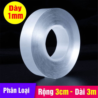 Băng dính, băng keo 2 mặt trong suốt siêu dính - Có thể tái sử dụng