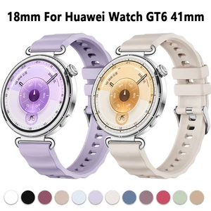 Dây đeo silicon thể thao 18mm cho Huawei Watch GT6 GT5 GT4 41mm Phụ kiện dây đeo đồng hồ