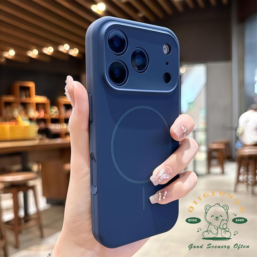 【 Ốp lưng iPhone17 】 Vỏ điện thoại từ tính silica gel lỏng màu cam iphone17 Pro Max 16 cho vỏ iPhone Vỏ mềm silicon TPU chống sốc