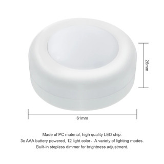Đèn LED không dây Đèn RGBW Pin 13 màu Điều khiển từ xa Đèn tủ có thể điều chỉnh độ sáng để đóng tủ quần áo Cầu thang Hành lang Đèn ngủ
