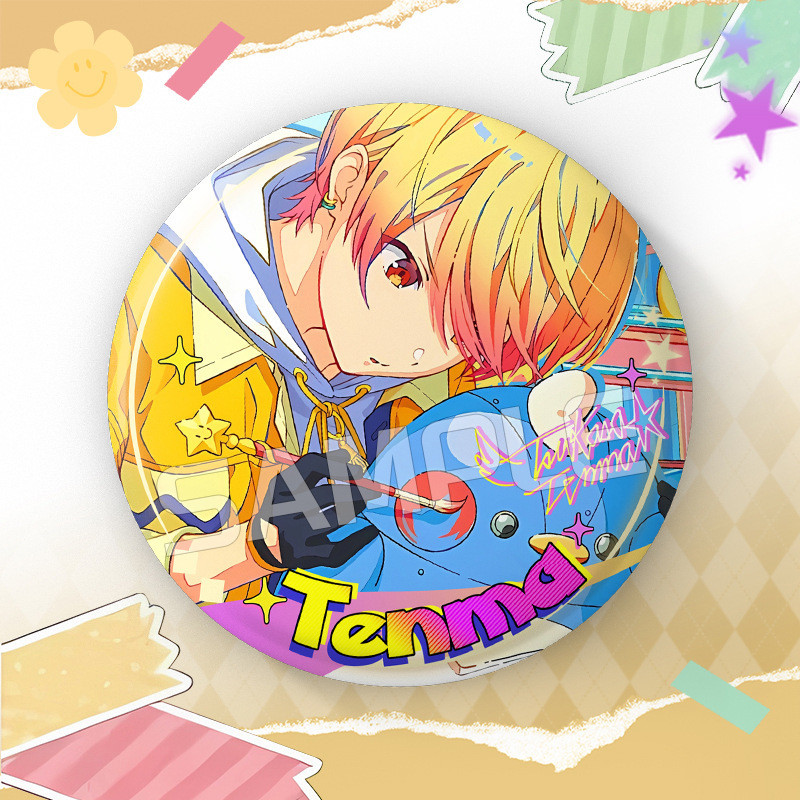 Project SEKAI: Sân khấu đầy màu sắc! Kỳ tích. Huy hiệu phong cách trò chơi âm nhạc Hatsune Miku (75mm) | Nút ghim tròn phát sáng | Trâm cài Anime lấy cảm hứng từ sân khấu đầy màu sắc