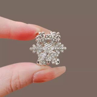Kẹp Bông Tuyết Kim Cương Giả Siêu Cổ Tích Mini - Phù Hợp Cho Tóc Ngắn và Công Chúa Top Clip