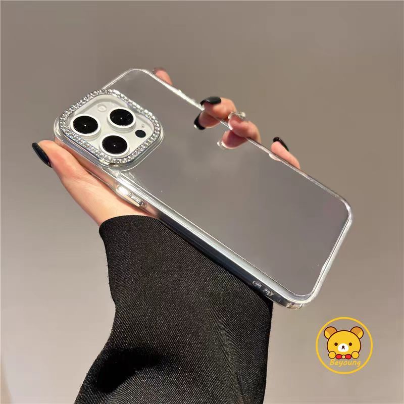 Ốp Gương Mạ Sang Trọng Cho Redmi Note 15 14 14S 13 12 Turbo 12S 12T 11 11S 10 10T 10S 9 9S 9T 8 7 Pro Max Plus SE 5G 4G Khung Kim Cương Ốp Lưng Gương Trang Điểm Vỏ Điện Thoại