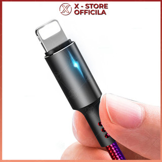 Dây sạc thông minh tự ngắt Type C/Micro/LN, cáp dù có đèn báo sạc, chống chai pin, bảo vệ điện thoại - DSBDTN