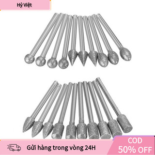 【Hỷ】20 Mũi Mài Kim Cương Mini – Dũa, Khắc, Làm Mịn Hạt Grit 150, Dùng Với Máy Khoan Cầm Tay