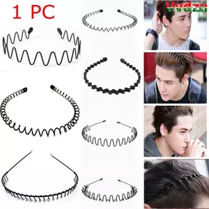 VVDZA Băng đô kim loại thể thao Unisex Dụng cụ tạo kiểu tóc Băng đô gợn sóng