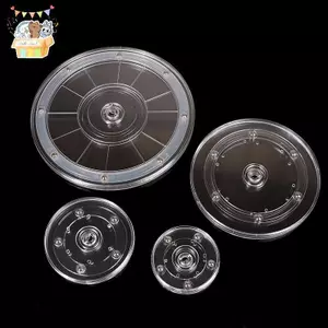 Bàn xoay Acrylic trong suốt Xoay 360 Chân đế tròn Trang sức lười biếng Trang trí đĩa xoay Phần cứng nội thất ELWW
