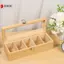 Hộp đựng trà tre Hộp đựng 5 ngăn riêng biệt Túi trà bằng gỗ tự nhiên Tiết kiệm không gian cho văn phòng tại nhà VN