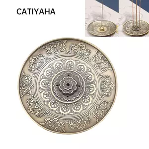 CATIYAHA Zen Hương Đốt, Không Gian Thiền Tâm Linh Hoa Sen Dính Giá Đỡ, Hàng Thủ Công Bằng Kim Loại Retro Giá Đỡ Hương Trang Trí Phòng Khách Phòng Ngủ