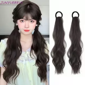 JUNYUE88US Dài Xoăn Đuôi Ngựa Ngọt Ngào Vô Hình Chất Lượng Cao Phụ Kiện Tóc Nối Tóc Nữ Bé Gái Tổng Hợp Tự Nhiên Cosplay Lolita Tóc Giả