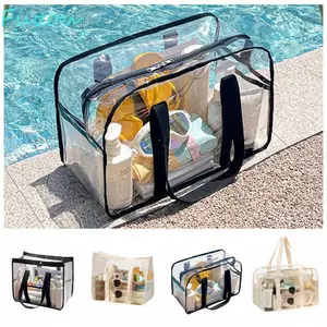 Túi đựng đồ trang điểm trong suốt FUJIOU, Túi đựng đồ bơi dung tích lớn PVC, Túi đựng mỹ phẩm thông thường Túi đựng đồ đi biển chống thấm nước Túi xách ngoài trời