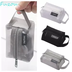 Túi lưu trữ lưới FUJIOU, Ví đựng tiền xu nhỏ bằng Nylon trong suốt, Hộp đựng thẻ tín dụng ID ngoài trời Túi lưu trữ văn phòng phẩm Túi đựng chìa khóa Túi đựng mỹ phẩm trong suốt Cô gái