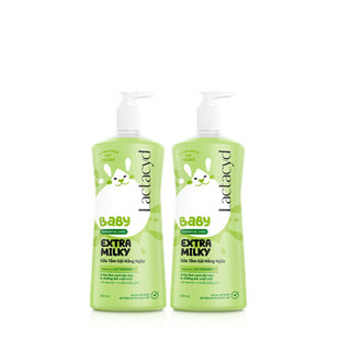Bộ 2 Chai Sữa Tắm Gội Trẻ Em Lactacyd Baby Extra Milky Làm Sạch Dịu Nhẹ và Dưỡng Ẩm Vượt Trội Size Jumbo 800ml