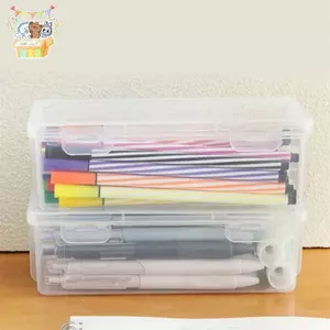 1 Hộp đựng bút chì dung tích lớn Chất liệu PP Hộp bút chì trong suốt Đồ dùng văn phòng Hộp sắp xếp lưu trữ ELWW