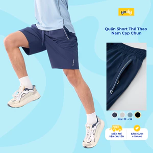 Quần short thể thao nam YODY quần đùi cạp chun, gió co giãn 4 chiều, thấm hút, nhẹ tênh MAJT25S020