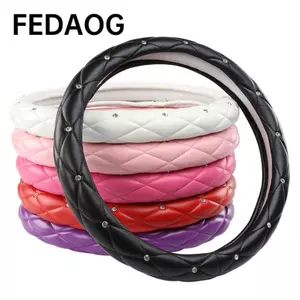 Bao bọc vô lăng FEDAOG Găng tay ô tô da PU màu đen phổ thông