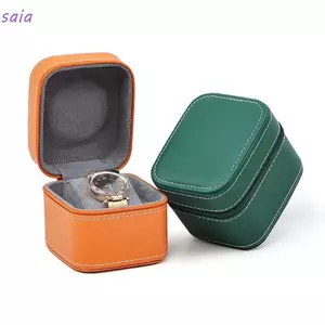 SAIA Hộp Đồng Hồ, Di Động Có Đệm Có Thể Tháo Rời Màn Hình Đồng Hồ Đeo Tay, Dây Kéo Đóng Da PU Vuông Đồng Hồ Bao Bì Hộp Đồng Hồ Người Tổ Chức