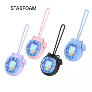 Vỏ bọc da STABFOAM, Bảo hiểm toàn diện với dây buộc bảo vệ bảng điều khiển trò chơi, Tấm bảo vệ bảng điều khiển chống trầy xước bằng silicon cho Tamagotchi Paradise