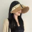Nơ Ren Raw Edge Raffia Mũ Rơm Nữ Mùa Hè Phong Cách Mới Đi Biển Đi Biển Băng Đô Rơm Bện Tấm Che Nắng Thời Trang