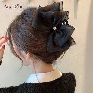 AqToCna Thời Trang Tuyn Nơ Lớn Vuốt Tóc Kẹp Cho Nữ Thanh Lịch Nơ Kẹp Tóc Đuôi Ngựa Kẹp Mũ Ngọt Ngào Phụ Kiện Tóc AqToCna