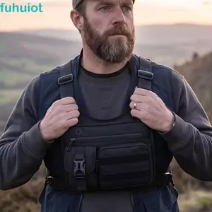 Túi Vest thể thao FUHUIOT, Túi đeo ngực đa chức năng chống nước, Túi đeo ngực thể thao nam Vải Oxford Túi đeo ngực ngoài trời nhẹ có thể điều chỉnh cho nam