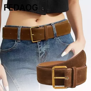FEDAOG Pin Buckle Thắt lưng, Thắt lưng rộng da lộn thông thường hợp thời trang, Phụ nữ thời trang đa năng Thiết kế sang trọng Dây đeo thắt lưng kinh doanh Quà tặng