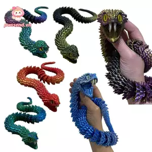 PWSEND In Hình Rắn, Di Chuyển Răng Có Thể Thu Vào In Hình Rắn, Sáng Tạo Với Khớp Di Chuyển Được Pha Lê Rắn Thần Tài Đồ Chơi Trang Trí Nhà