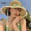 KUZHEN Mũ Rơm Thời Trang Nữ Phong Cách Hàn Quốc Với Nơ Hoa Mũ Chống Nắng Vành Lớn Cho Mùa Hè Sử Dụng Ngoài Trời HOT