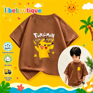 COD✅(HCM) Áo thun trẻ em cotton Pikachu hoạt hình không phai màu thoáng mát mùa hè nhiều màu