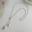Mặt dây chuyền hình bầu dục tối giản Drop Ba Chain Nelace Lariat Trang sức dành cho nữ Váy Baless Phụ kiện tiệc tốt nghiệp [Mina]