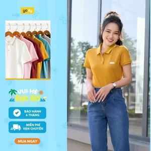 Áo thun polo nữ YODY mắt chim ngắn tay thấm hút tốt dáng công sở nhiều màu APN3340