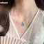 HFSHY Phong Cách Trung Hoa Tự Nhiên Tươi Xanh Chalcedony Mặt Dây Chuyền Nelace Trang Sức Thanh Lịch Cho Nữ Ngày Mặc Quà Tặng Valentine VN